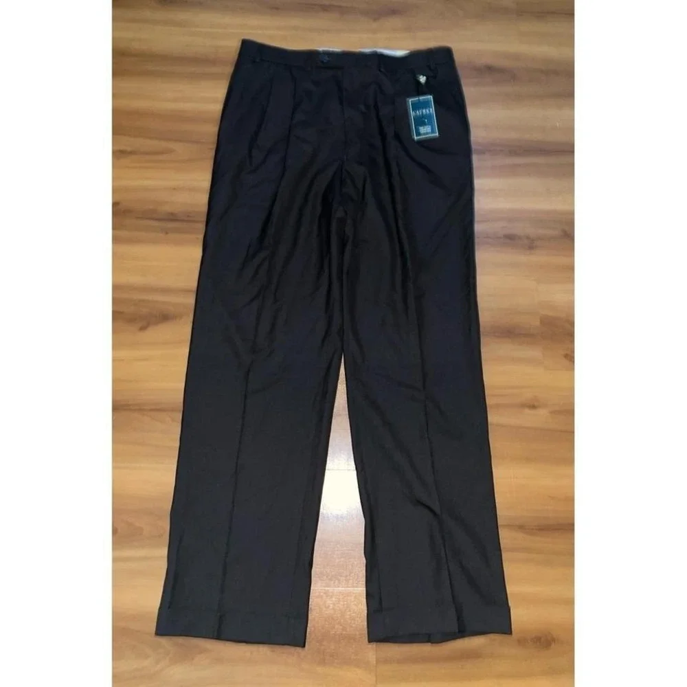 NWT Lauren Ralph Lauren 100% Wool Chocolate Pleated Business Casual Dress Pants